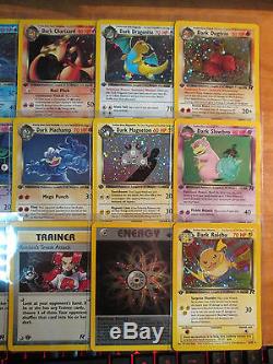 COMPLETE 1st edition Pokemon TEAM ROCKET Card Set 83/82 Holo Rare Dark Charizard