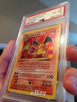 Charizard 1st Edition, PSA 6 Base Set Pokemon Card 4/102 Holo Rare Shadowless