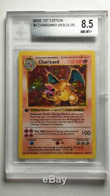 Charizard 4/102 Base Set 1st Edition BGS 8.5 Mint Holo Rare Pokemon Card