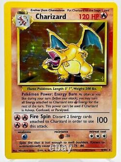 Charizard 4/102 Base Set Holo Rare Vintage 1999 WotC Pokemon TCG Card EX-MT