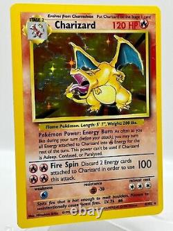 Charizard 4/102 Base Set Holo Rare Vintage 1999 WotC Pokemon TCG Card EX-MT