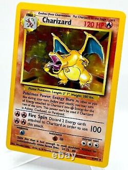 Charizard 4/102 Base Set Holo Rare Vintage English WotC Pokemon TCG Card