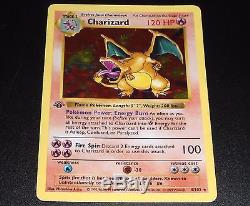 Charizard 4/102 Base Set Shadowless 1st Edition HOLO Rare Pokemon Card PLAYED