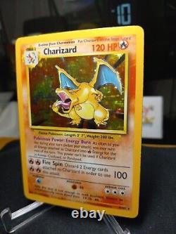 Charizard 4/102 Base Set Unlimited Holo Rare Pokémon TCG Card ENGLISH LP-MP