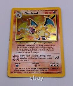 Charizard 4/102 Holo Base Set Vintage Ungraded Pokemon Card 1999 NM