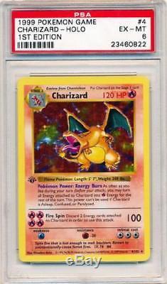 Charizard 4/102 PSA EX-MT 6 Holo Rare 1st Edition Base Pokemon Card