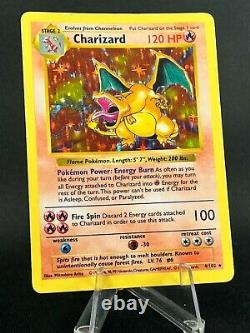 Charizard 4/102 Shadowless Base Set WOTC Holo Rare Pokemon Card? LP/MP+