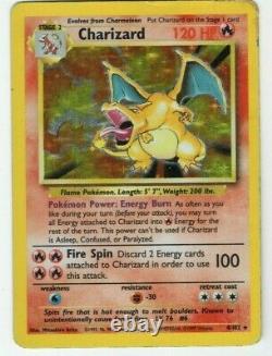 Charizard Base Set 4/102 Holo Foil Rare Pokemon Card Damaged 1