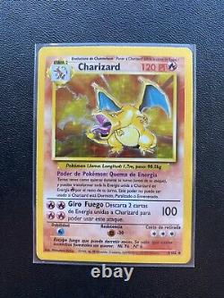 Charizard Base Set 4/102 Pokemon Card Lightly Played (LP) Spanish (Español)