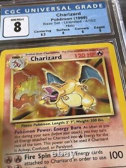 Charizard Base Set Holo 4/102 CGC 8 strong 1999 Pokemon psa Mint Card Gem Rare