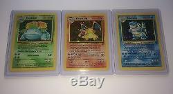 Charizard, Blastoise, Venusaur Pokémon Card Lot Base Set 2 Rare Holos