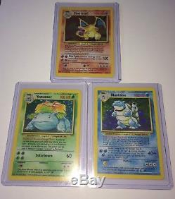 Charizard, Blastoise, Venusaur Pokémon Card Lot Base Set Rare Holos
