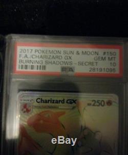 Charizard GX 150/147 Hyper Rare Secret Full Art Pokemon Card PSA GEM MINT 10