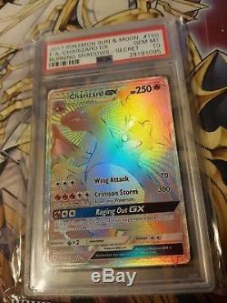 Charizard GX Rainbow Rare 150/147 Pokemon Card Burning Shadows PSA 10