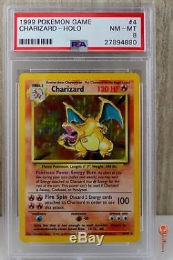 Charizard Holo Rare 1999 WOTC Pokemon Card 4/102 Base Set PSA 8 NM MT