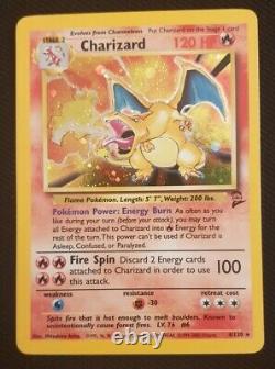 Charizard Pokemon Card Base Set 2 Holo Shiny Foil 4/130 PSA POTENTIAL