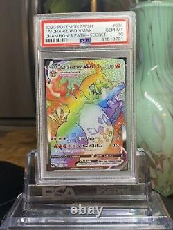 Charizard Rainbow VMAX PSA 10 Champions Path 074/073 Secret Rare Pokemon Card