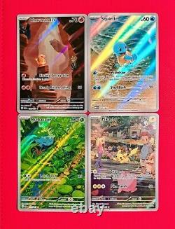 Charmander Squirtle Bulbasaur Pikachu IR Card SET Pokemon 151 English