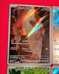 Charmander Squirtle Bulbasaur Pikachu IR Card SET Pokemon 151 English