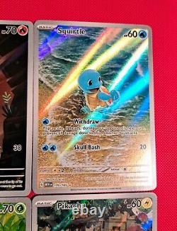 Charmander Squirtle Bulbasaur Pikachu IR Card SET Pokemon 151 English