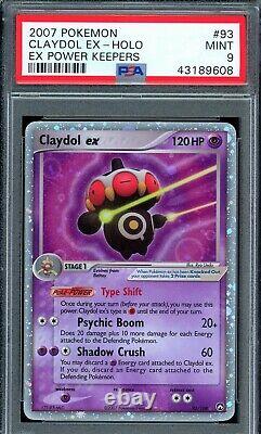 Claydol EX Holo Rare 2007 Pokemon Card 93/108 EX Power Keepers Set PSA 9 MINT