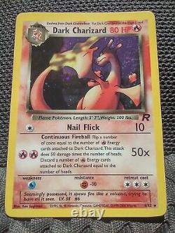 Dark Charizard Holo Rare Team Rocket Vintage Pokemon 4/82 Light Wear NM Clean