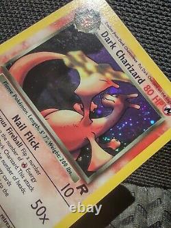 Dark Charizard Holo Rare Team Rocket Vintage Pokemon 4/82 Light Wear NM Clean