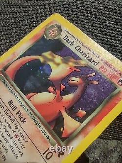 Dark Charizard Holo Rare Team Rocket Vintage Pokemon 4/82 Light Wear NM Clean