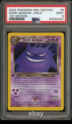 Dark Gengar 1st Edition Holo Rare Neo Destiny 2002 Pokemon Card #6 PSA 9 MINT