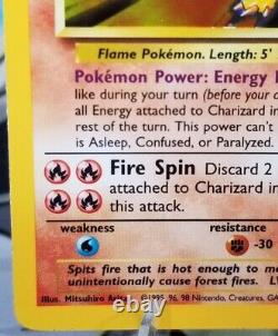 Error READ EX+/ Eng. Charizard Base Set 4/102 Holo Unlimited Holo Rare Pokemon