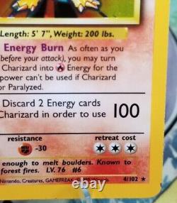 Error READ EX+/ Eng. Charizard Base Set 4/102 Holo Unlimited Holo Rare Pokemon