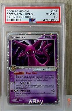 Espeon EX Holo Rare 2005 Pokemon Card 102/115 Unseen Forces Set PSA 10 GEM MINT