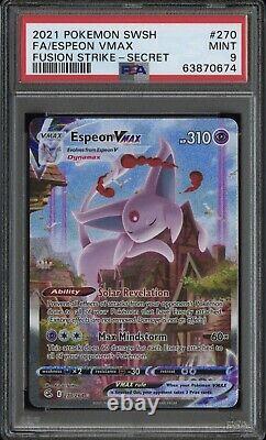 Espeon VMAX Pokemon Fusion Strike Secret Rare Alt Art Card 270/264 PSA 9 Mint
