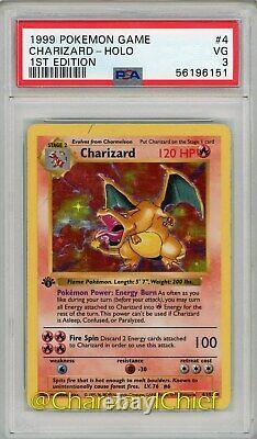 First Edition Charizard Holo Rare 4/102 Base Set Original 1999 Pokemon Card Psa