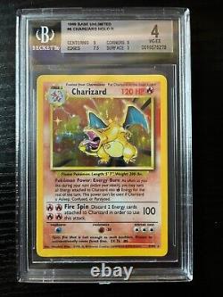 Holographic Charizard 1999 Base Unlimited 4/102 Pokémon Card BGS 4