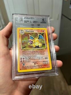 Holographic Charizard 1999 Base Unlimited 4/102 Pokémon Card BGS 4