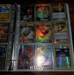 Huge Pokemon Collection Lot Of 200+ Cards Ex, Gx, V, Unc, Rare, Cm withBinder Included