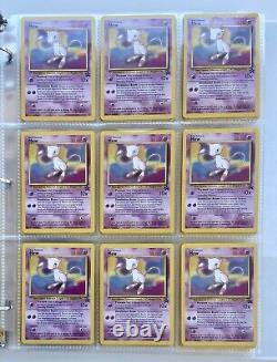 Huge Rare Vtg Pokémon Collection Lot Of 180 Cards with Holos/ Rev Holos & Binder