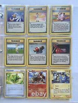 Huge Rare Vtg Pokémon Collection Lot Of 180 Cards with Holos/ Rev Holos & Binder