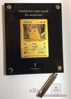 Japan Pokemon Center 20th Anniversary 24 Karat Gold Pikachu Promo Card