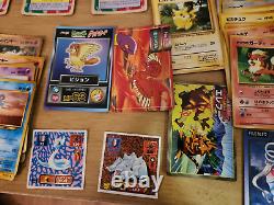 Japanese Pocket Monster Pokemon Cards Vintage 1995-96 RARE Huge LOT Stickers