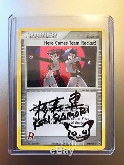 KEN SUGIMORI Signed HERE COMES TEAM ROCKET! Pokèmon Card EXTREMELY RARE