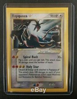 LP Rayquaza GOLD STAR 107/107 Ex Deoxys HOLO RARE Pokemon Card