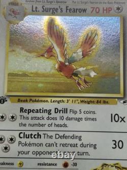 LT. SURGE'S FEAROW Pokemon Card WOTC 1st Edition Gym Heroes 7/132 HOLO NM (A)
