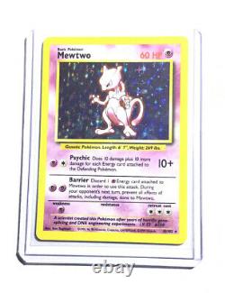 MEWTWO 10/102 Base Set Holo Pokemon Card EXC / NEAR MINT