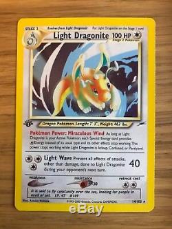 MINT! 1st Edition Light Dragonite (14/105) Neo Destiny Holo Pokemon Card! Rare