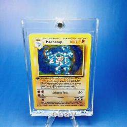 Machamp 1ST EDITION Holo Pokemon First Set Card #8/102 Excellent Condition