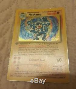 Machamp (1st Edition) 1999 Pokémon Holo/Shiny Card 8/102 AUTHENTIC