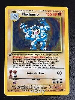 Machamp 1st Edition Pokemon card 8/102 Base Holographic Rare