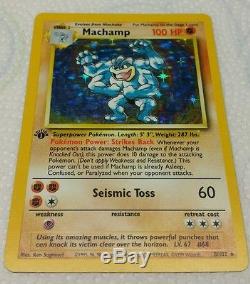 Machamp 8/102 Base Set 1st Edition Rare Holo Card Wizards 1999 Pokemon